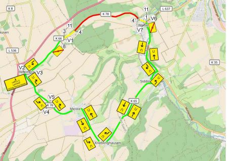 Umleitungskarte der Kreisstraße 78 in Büren-Weine - © Kreis Paderborn